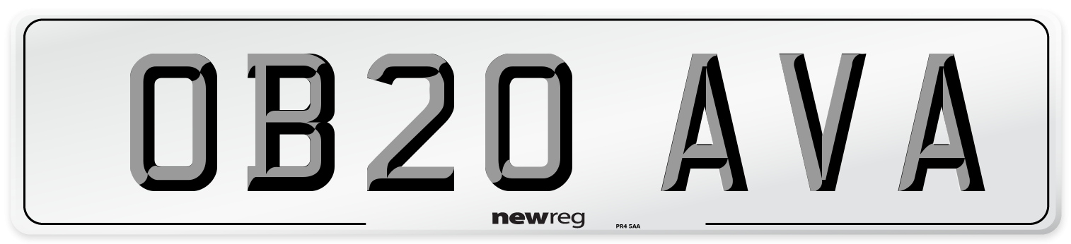 OB20 AVA Number Plate from New Reg